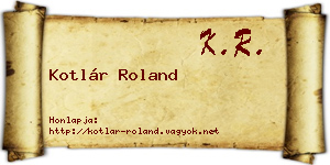 Kotlár Roland névjegykártya