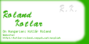 roland kotlar business card